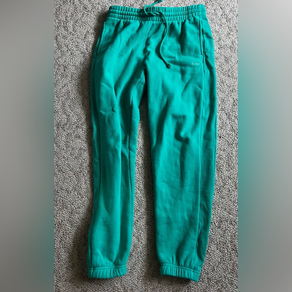 Bright blue TNA sweatpants aritzia